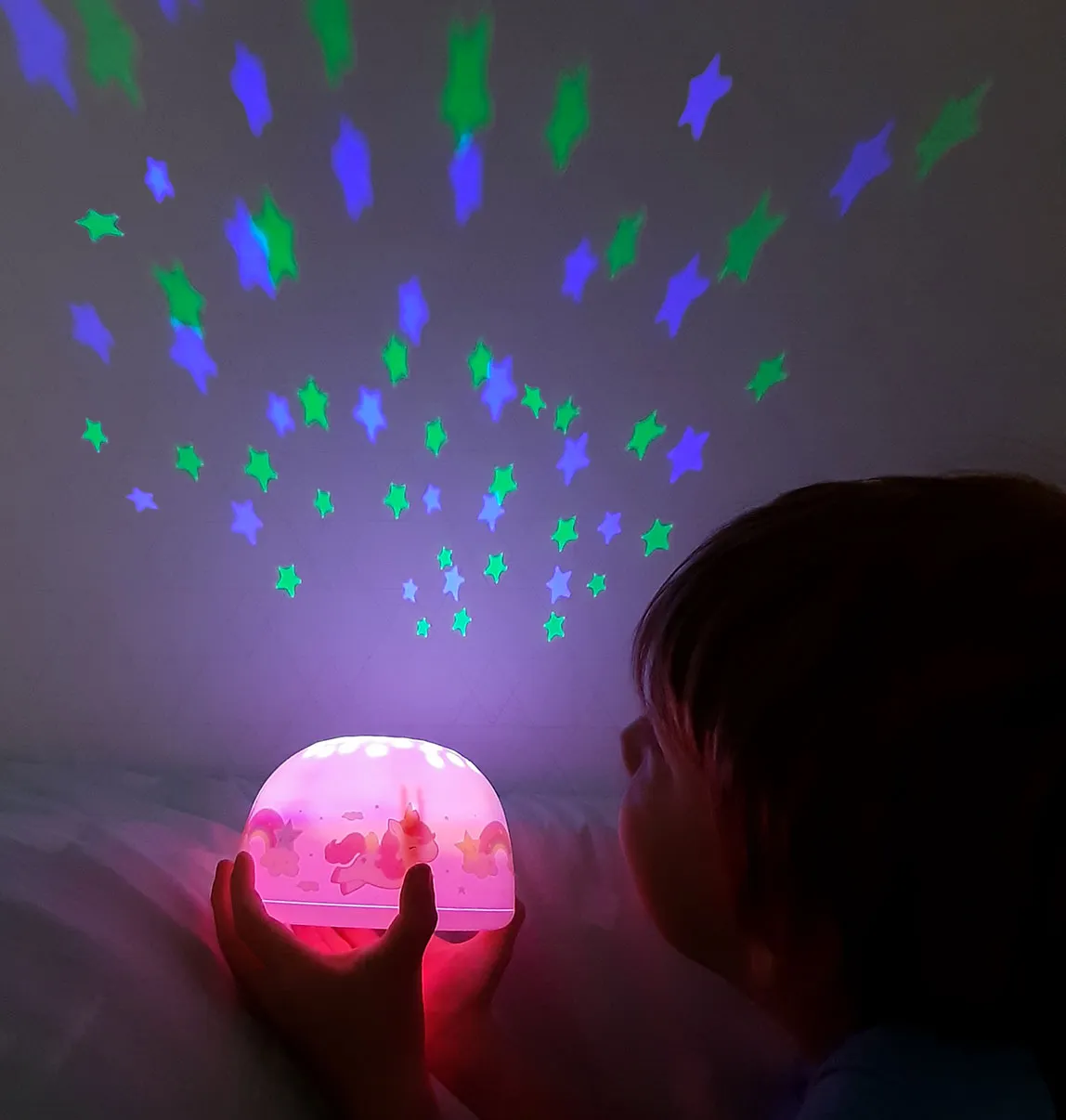 A Little Lovely Company Eenhoorn projectorlamp roze sterrenhemel