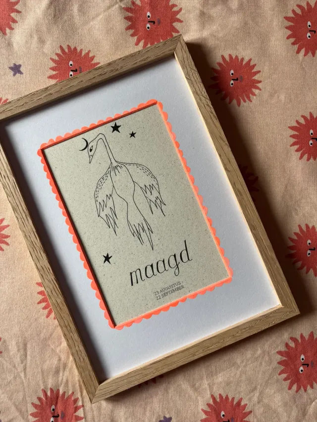 Atelier Fabel Maagd poster A5 zonder lijst bermgras