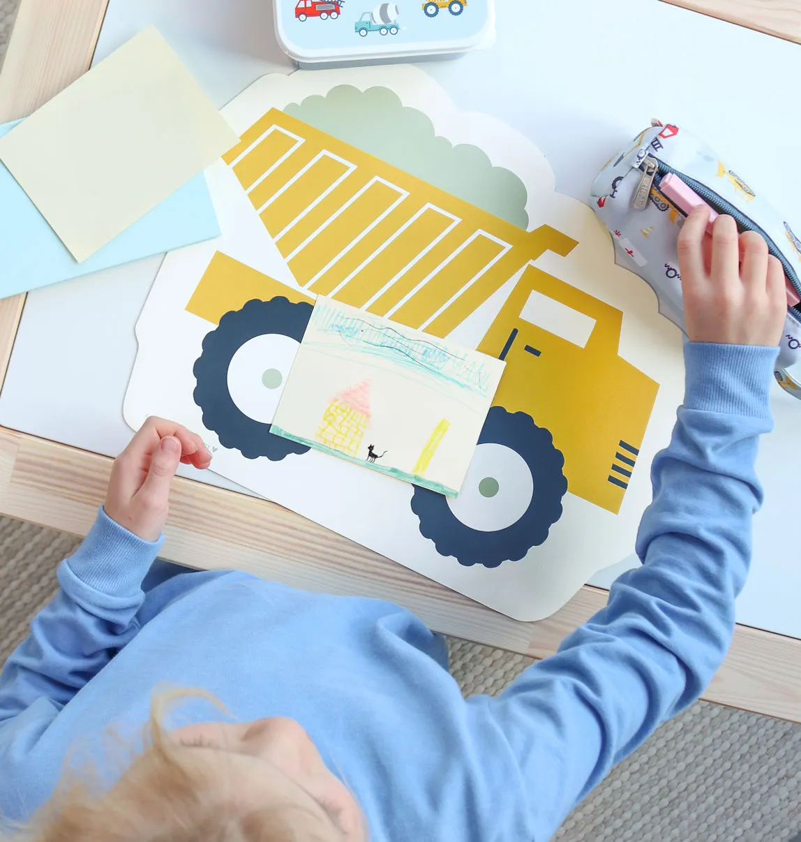A Little Lovely Company placemat kiepwagen vinyl geel antislip