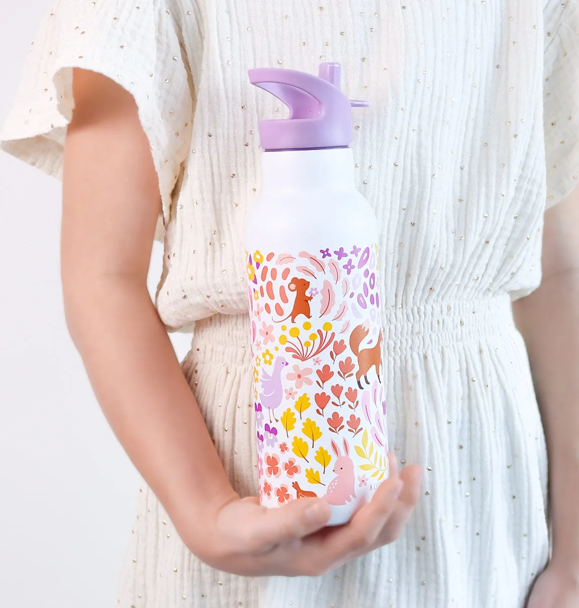 A Little Lovely Company Bloementuin XL RVS drinkfles 500 ml