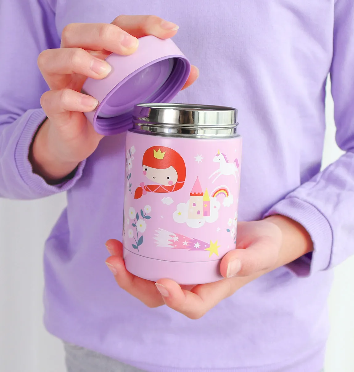 A Little Lovely Company Prinsessen RVS voedselpot 300 ml