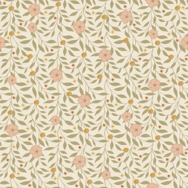 Little Amour Blossom Vines behangstaal Ochre 1 stuk