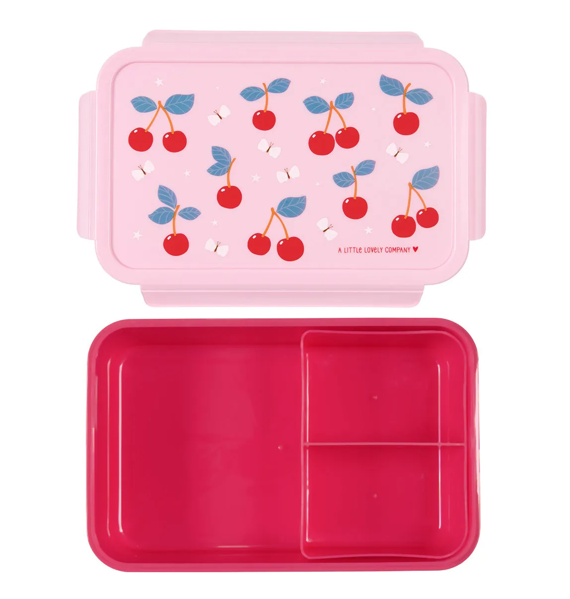 A Little Lovely Company Kersen bento lunchbox roze 2-vaks