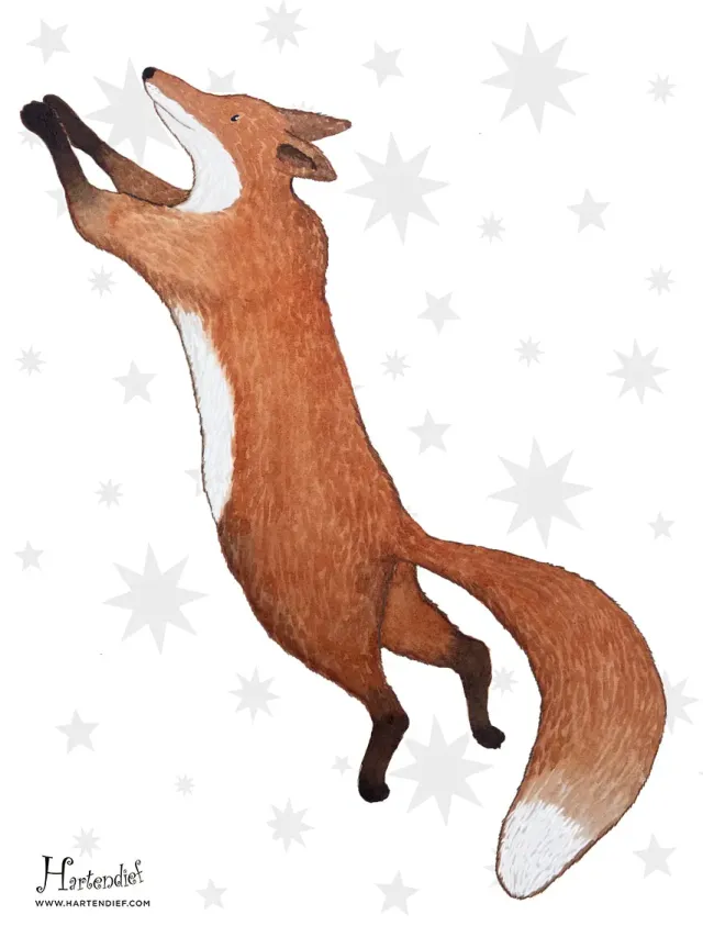 Hartendief Kleiner Fuchs muursticker 22x62 cm aquarel