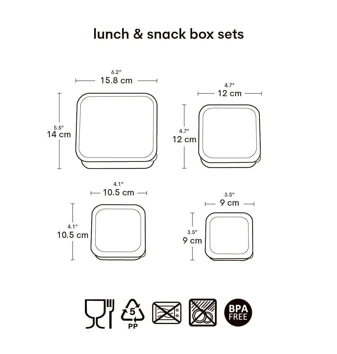 A Little Lovely Company Regenbogen lunchbox set 4 stuks geel