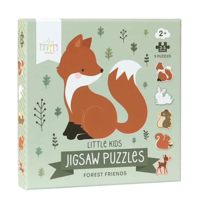 A Little Lovely Company Bosvriendjes puzzelset 5-in-1 peuter