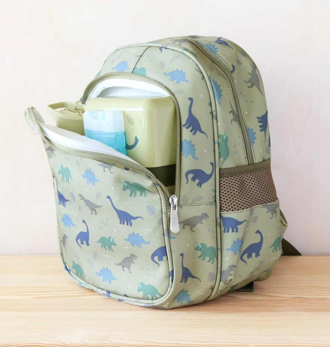 A Little Lovely Company Dinosaurussen rugzak groen kind