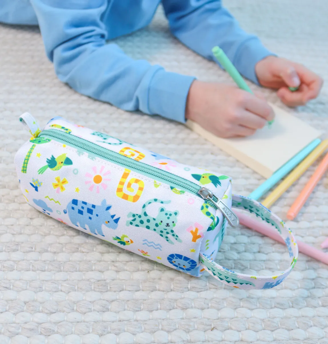A Little Lovely Company Jungle etui gevoerd met handvat