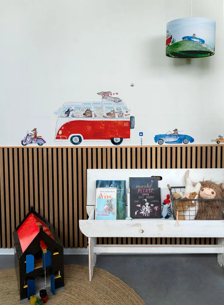 Hartendief Rode Camper muursticker 66x48 cm retro