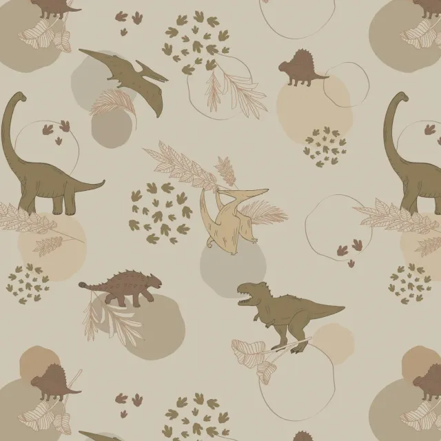 Little Amour Dino Planet behangstaal multi dinoprint
