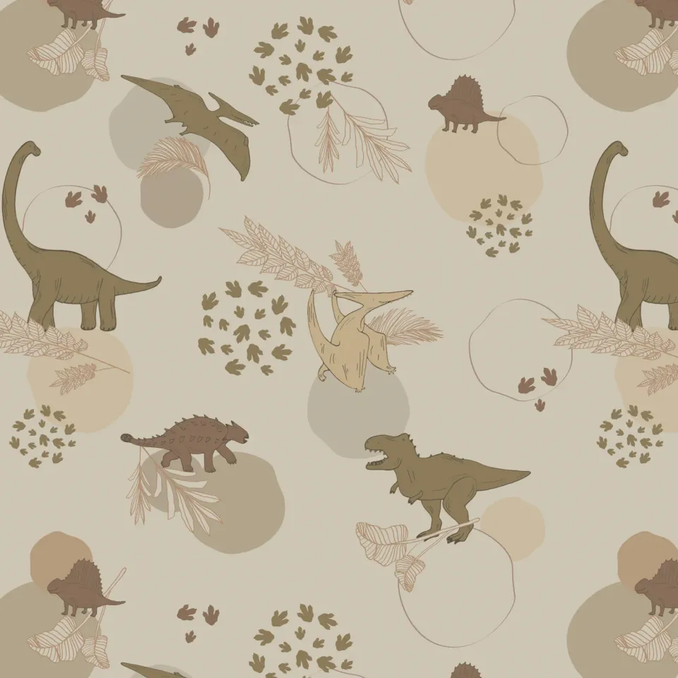 Little Amour Dino Planet behangstaal multi dinoprint