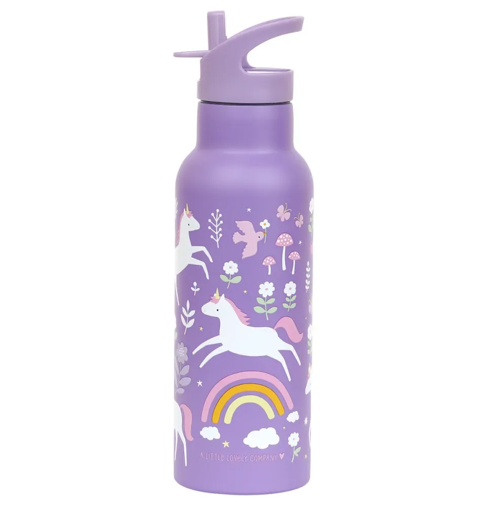 A Little Lovely Company Unicorn Dreams XL drinkfles 500 ml RVS
