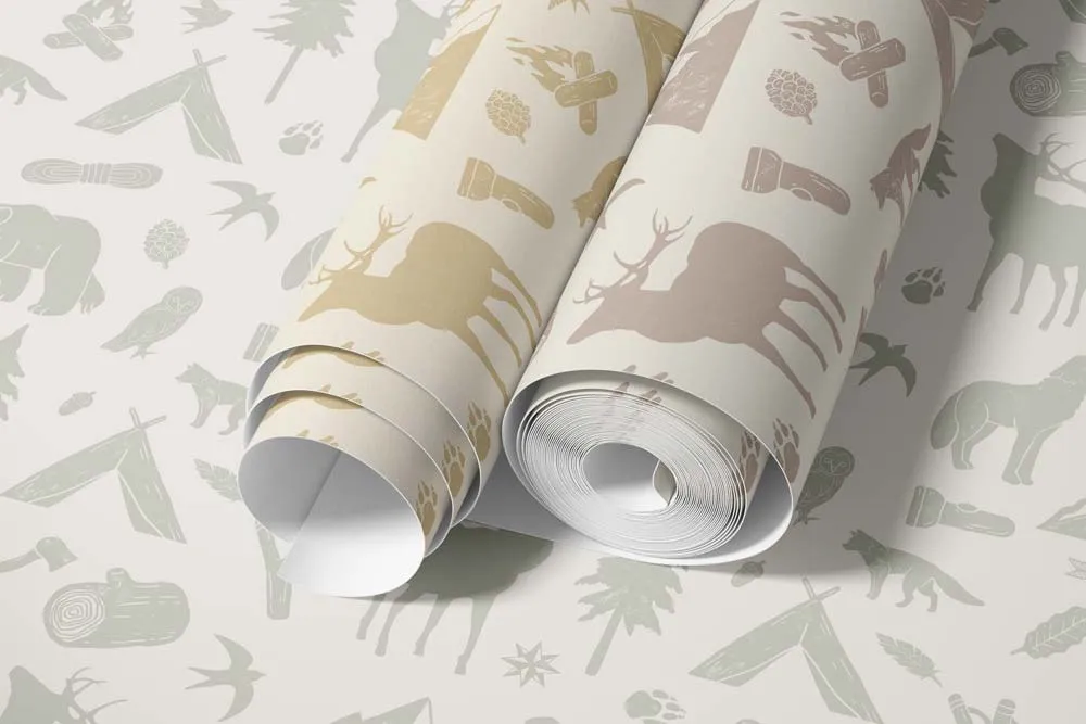 Little Amour Wild Forest behang 1 rol okergeel