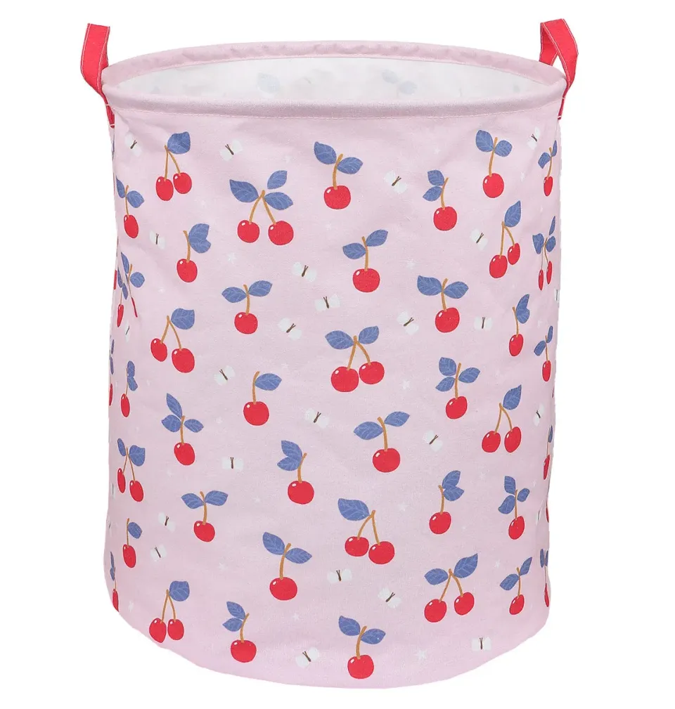 A Little Lovely Company Kersen opbergmand roze katoen groot