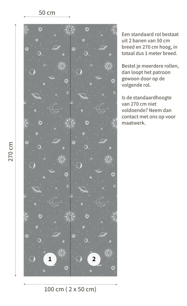 Little Amour Space Stars behang blauw 1 rol sterren