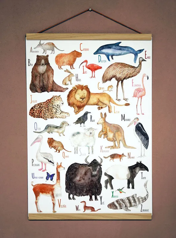 Hartendief Dieren ABC poster A2 Nederlands papier
