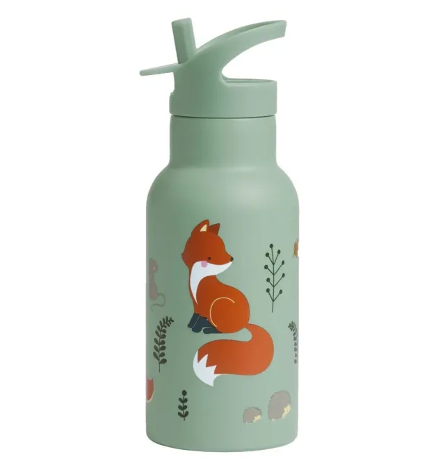 A Little Lovely Company Bosvriendjes RVS drinkfles 350 ml mintgroen