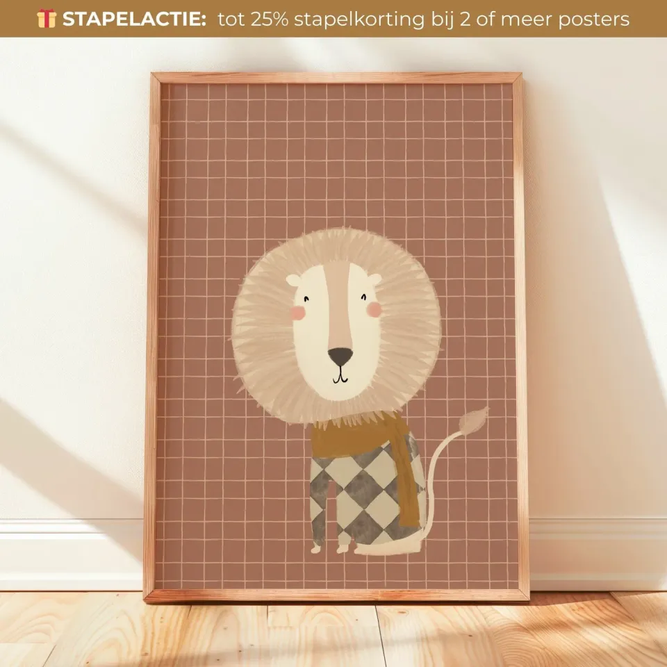 Lori & Cookie Kidsdeco Meneer Leeuw poster 21x30 cm jongen