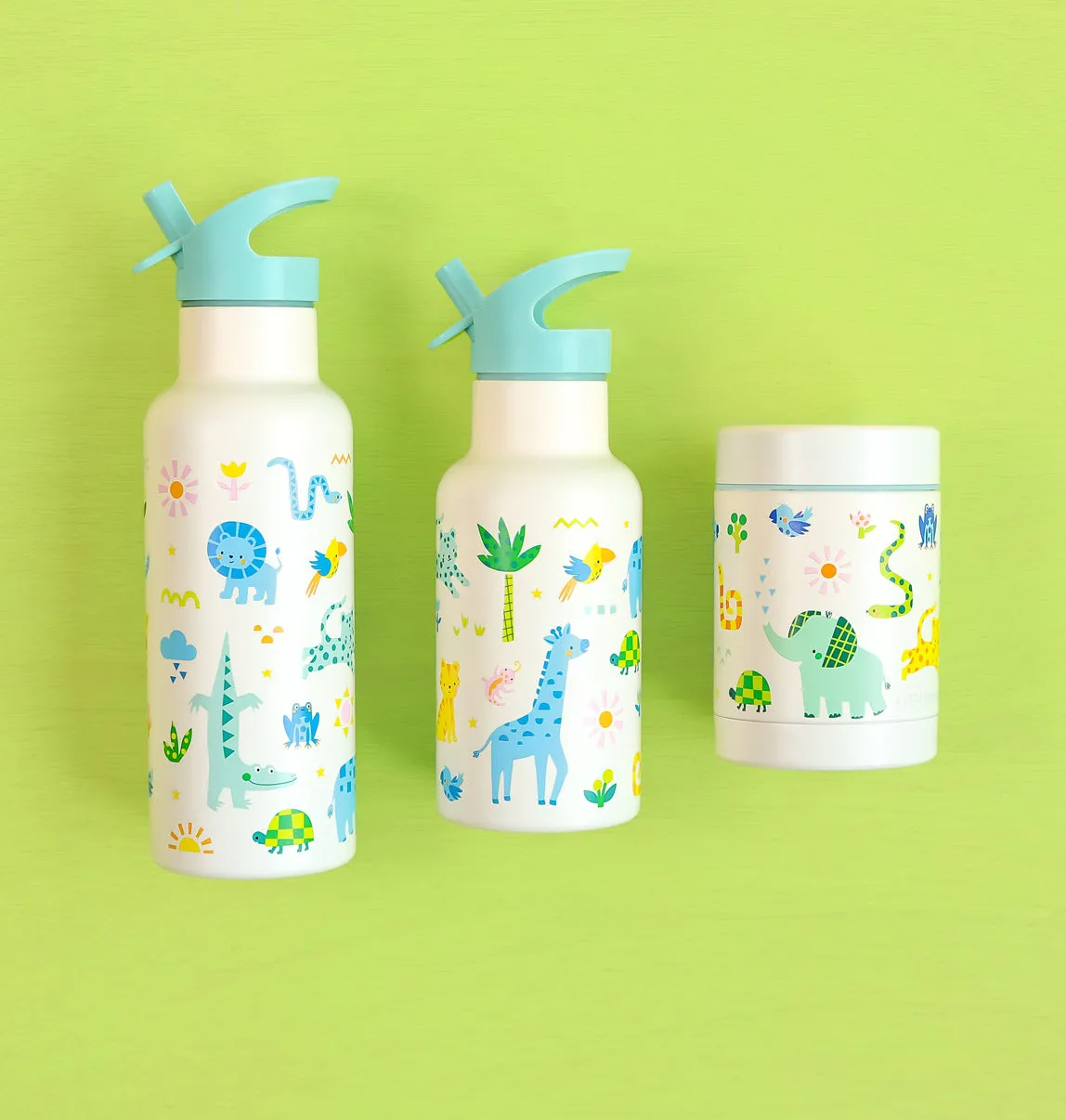 A Little Lovely Company RVS voedselpot jungle 300 ml dubbelwandig