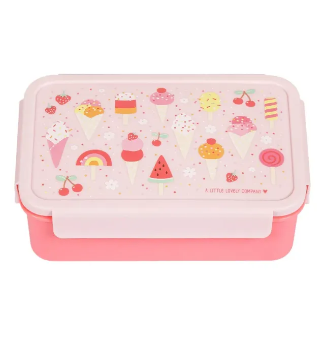 A Little Lovely Company IJsjes bento lunchbox roze met vakjes