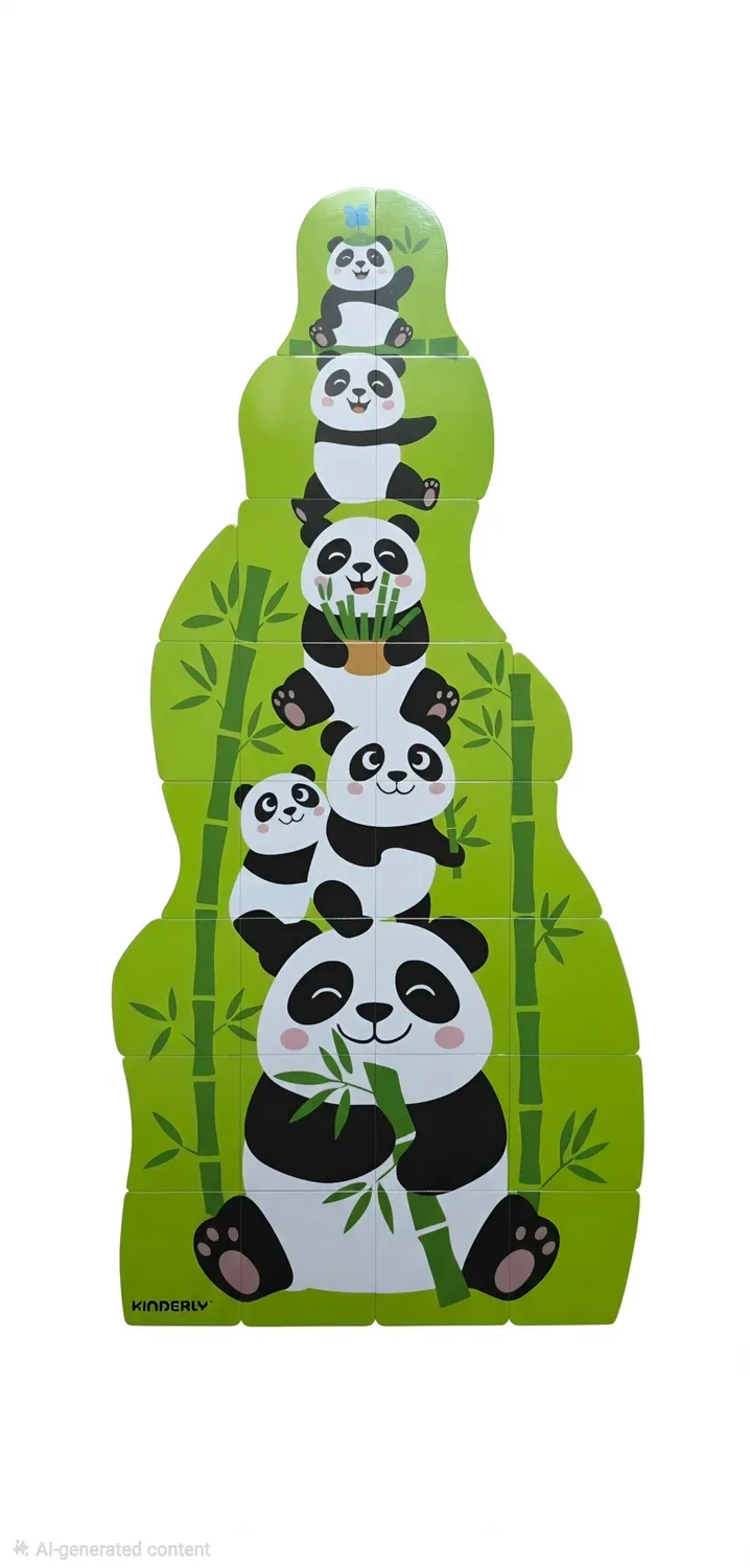 Kinderly Baby Pandafamilie Torenpuzzel Magnetisch 27-delig