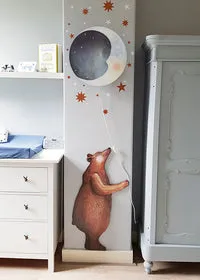 Hartendief Bear muursticker 96 cm aquarel beer