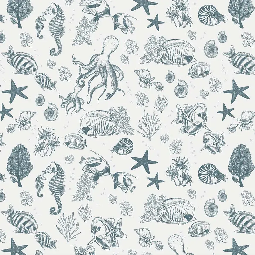 Little Amour Little Underwater World behangstaal blauw