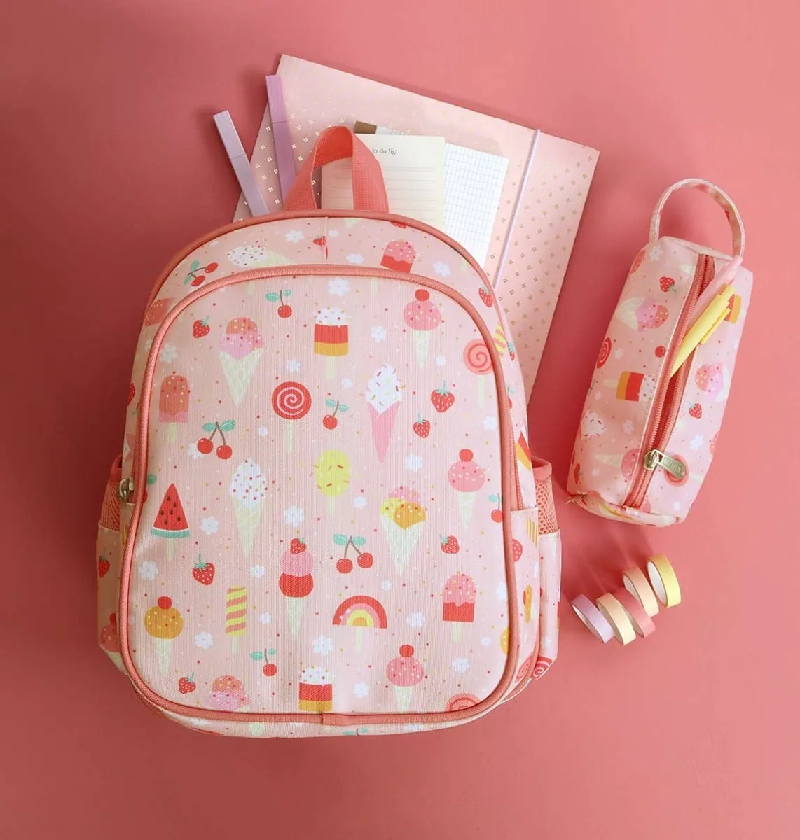 A Little Lovely Company Rugzak Ijsjes schooltas roze