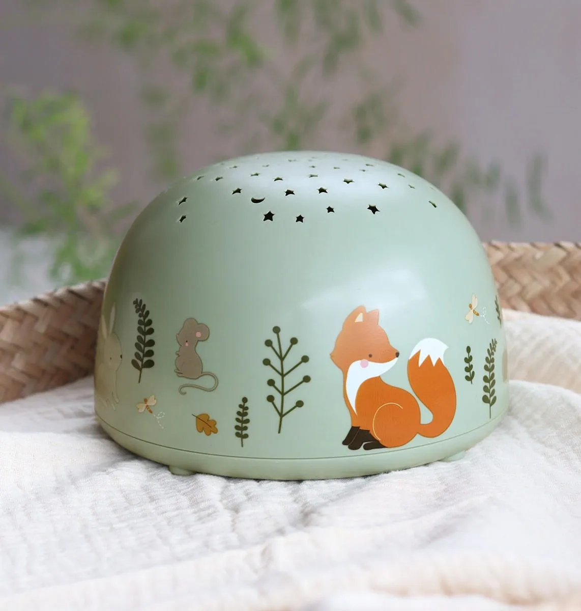A Little Lovely Company Bosvriendjes projectorlamp mint sterren