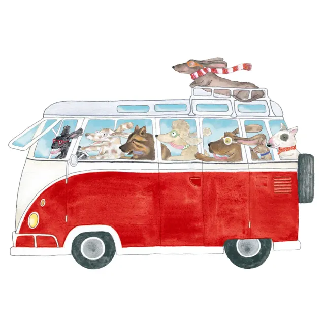 Hartendief Rode Camper muursticker 66x48 cm retro