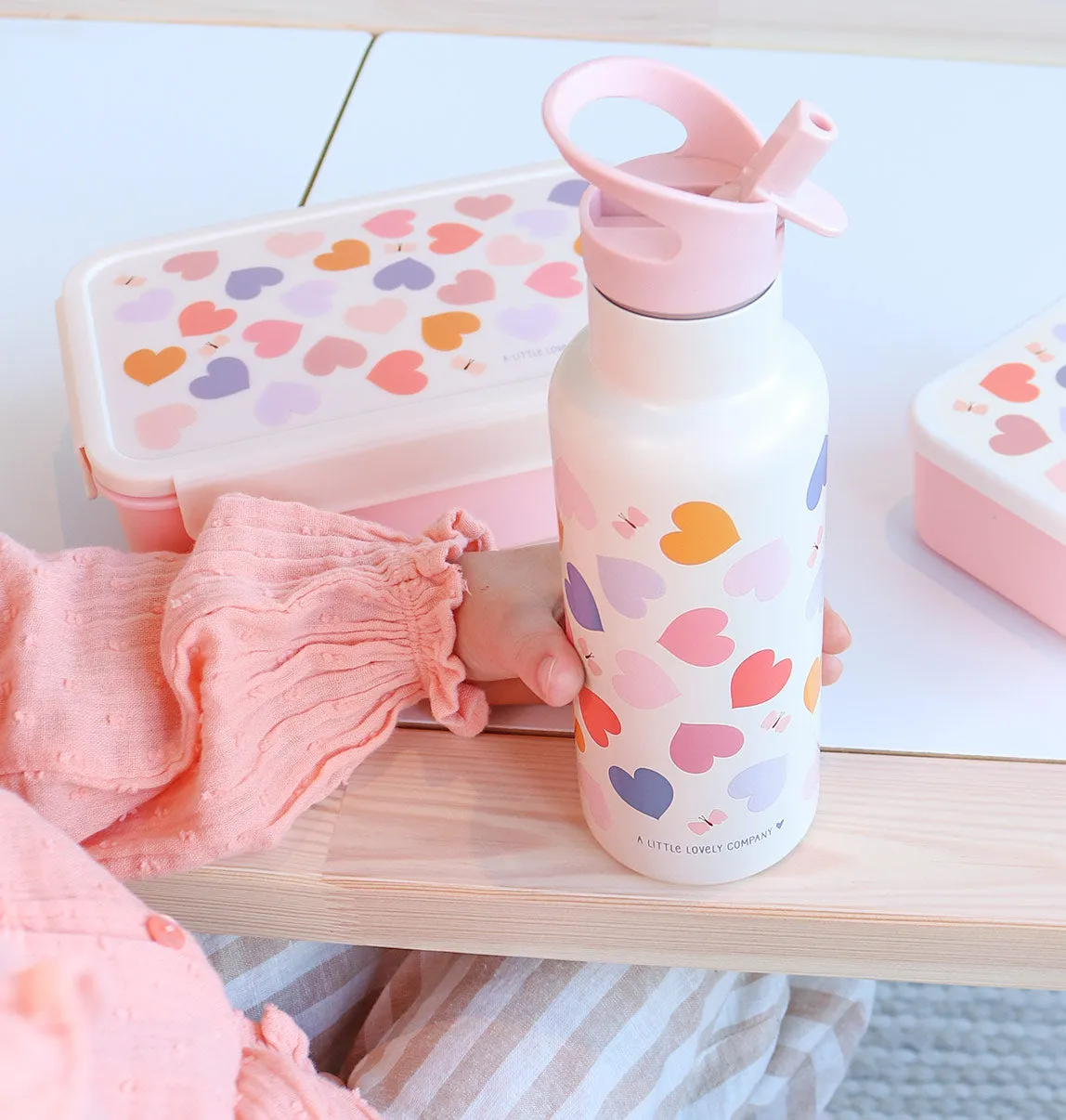 A Little Lovely Company Hartjes bento lunchbox 1,2 liter met vakken