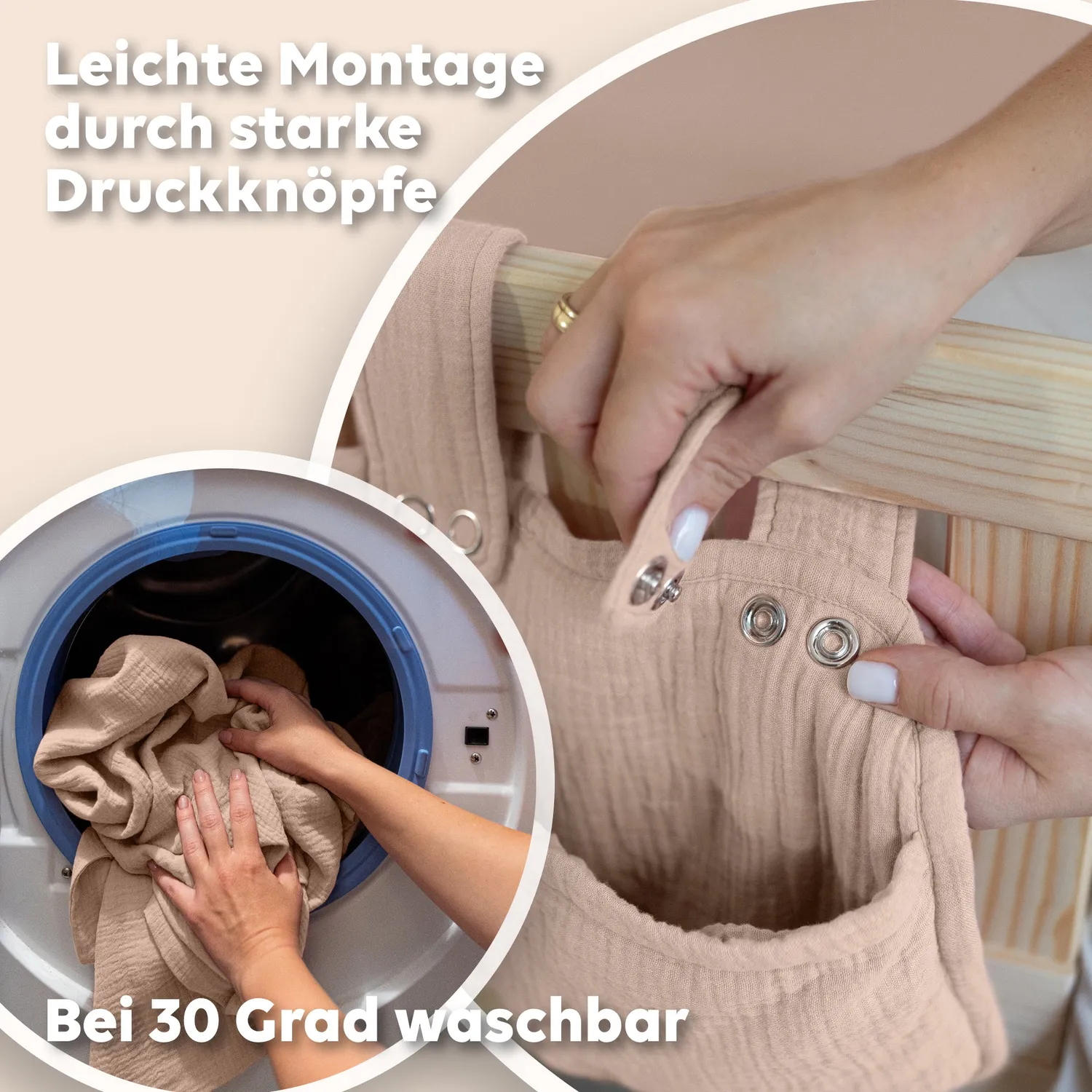 Lilimaus Betttasche Bedtas Organizer Altrosa zacht katoen
