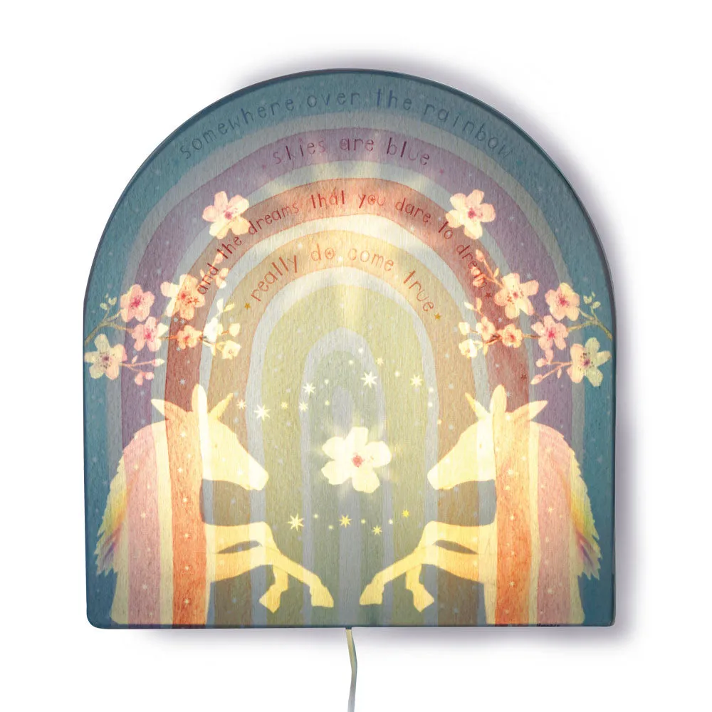 Hartendief Regenboog wandlamp 35x37 cm met eenhoorns