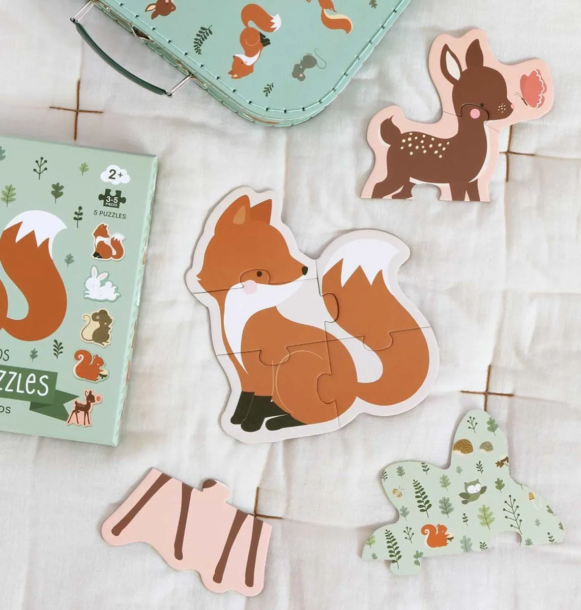 A Little Lovely Company Bosvriendjes puzzelset 5-in-1 peuter
