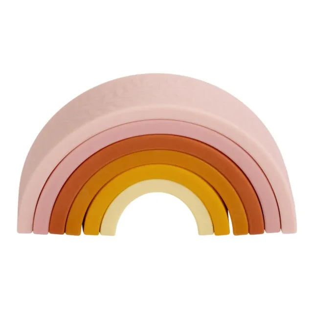 A Little Lovely Company Regenboog stapelspeelgoed Sunset siliconen baby