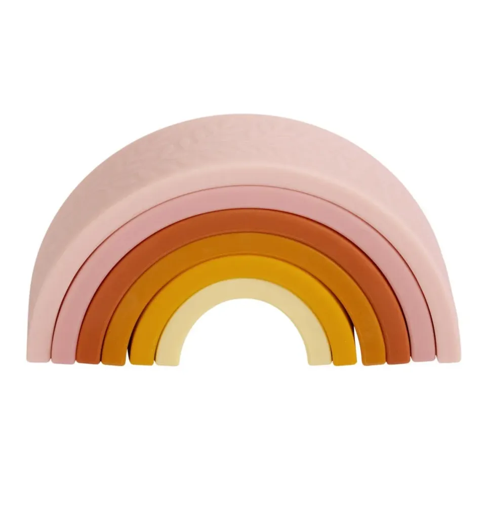 A Little Lovely Company Regenboog stapelspeelgoed Sunset siliconen baby