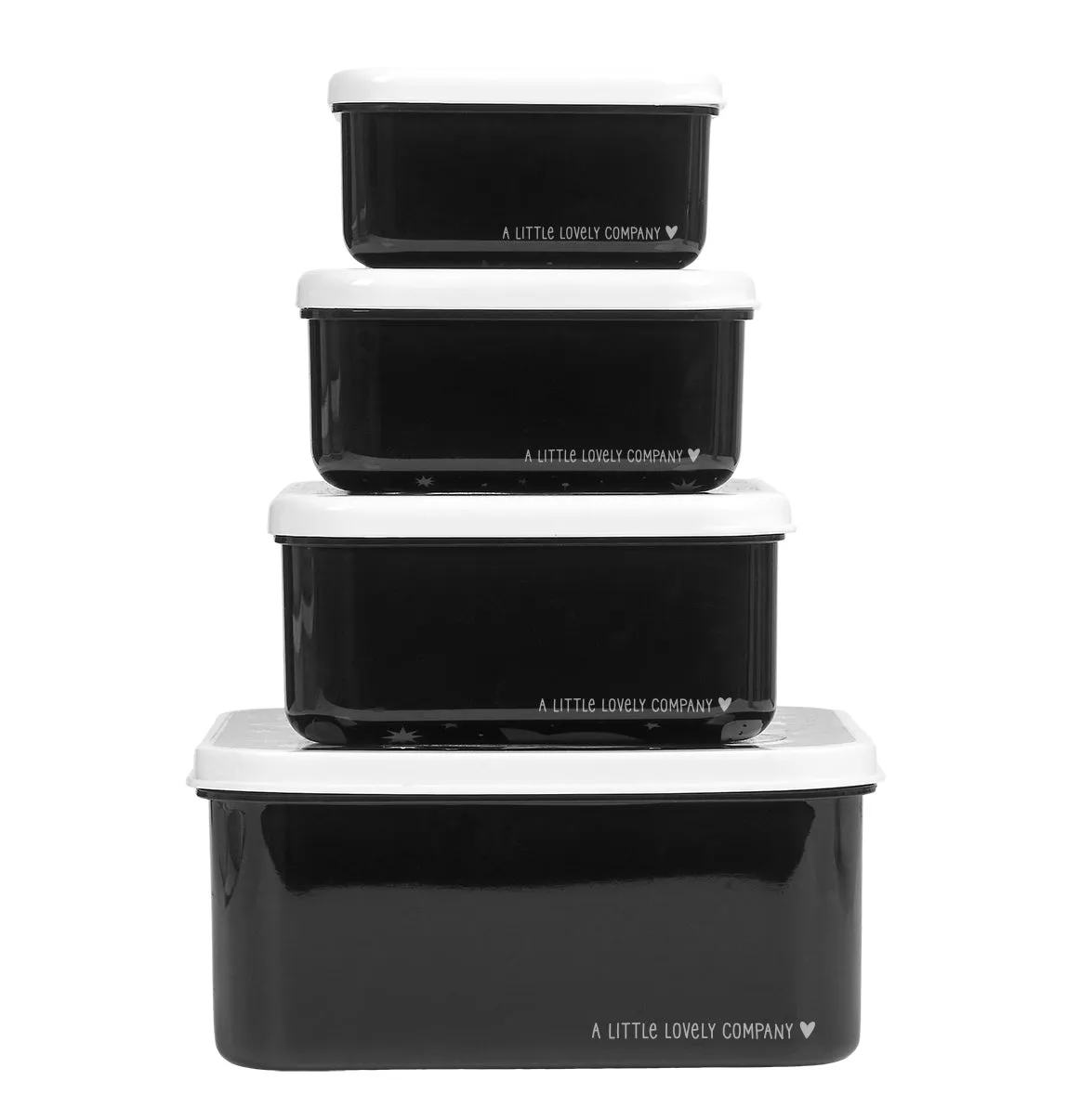 A Little Lovely Company lunchbox set galaxy 4-delig zwart