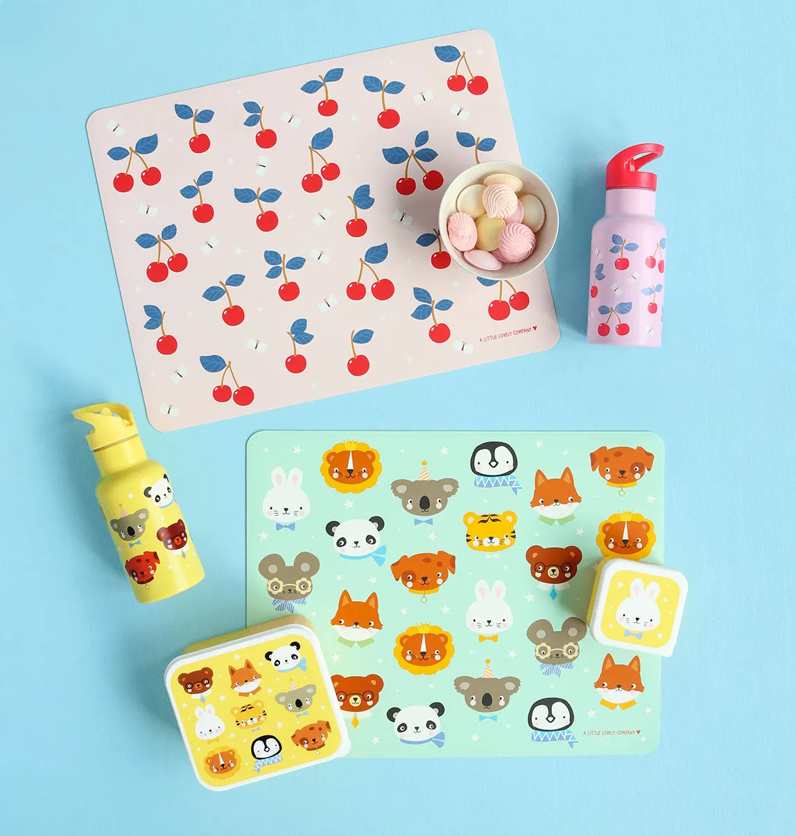 A Little Lovely Company Dierenvriendjes placemat groen vinyl antislip