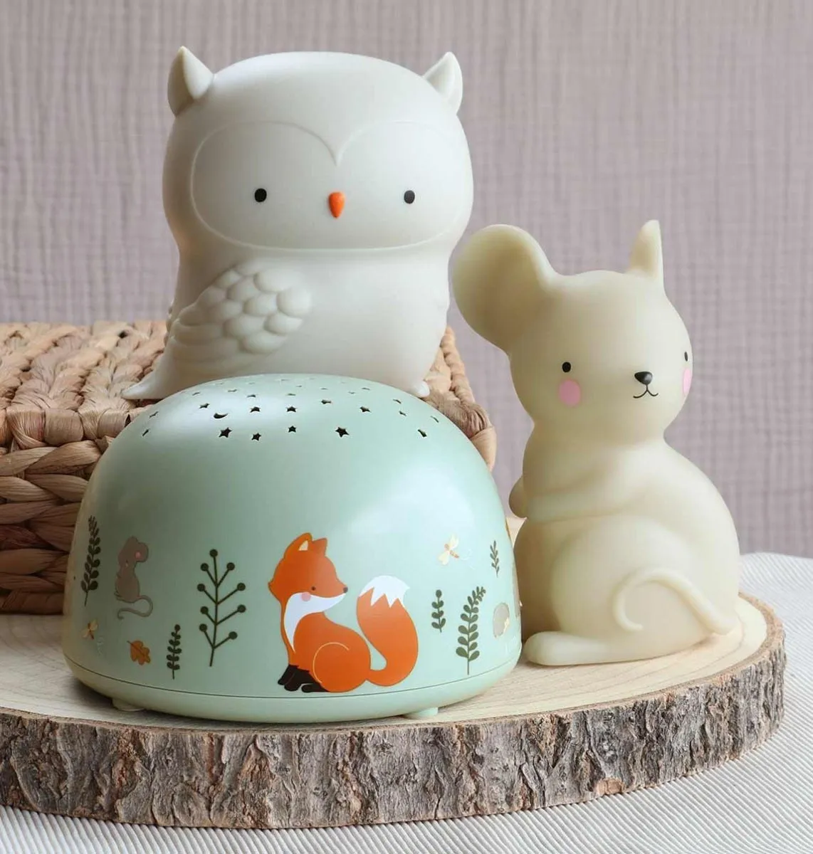 A Little Lovely Company Bosvriendjes projectorlamp mint sterren