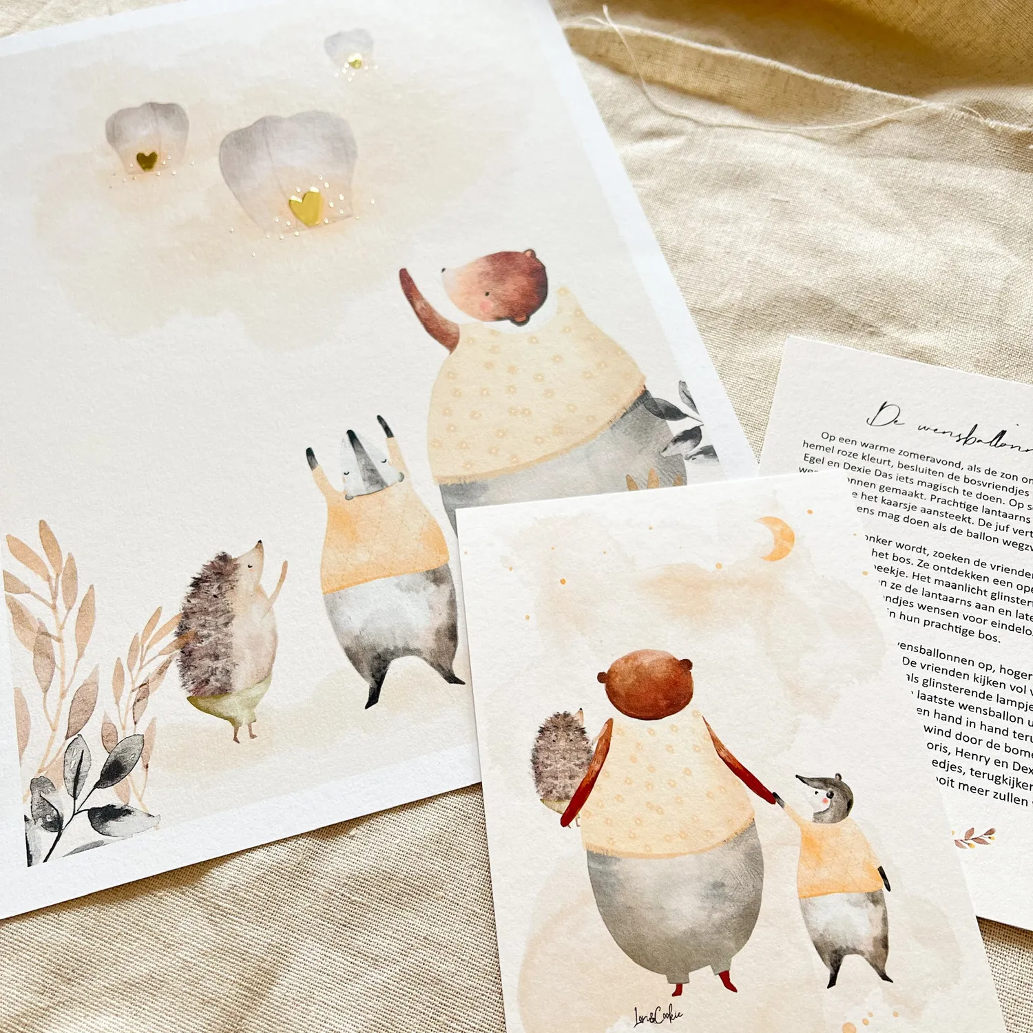Lori & Cookie Kidsdeco Wensballonnen poster goudfolie A4