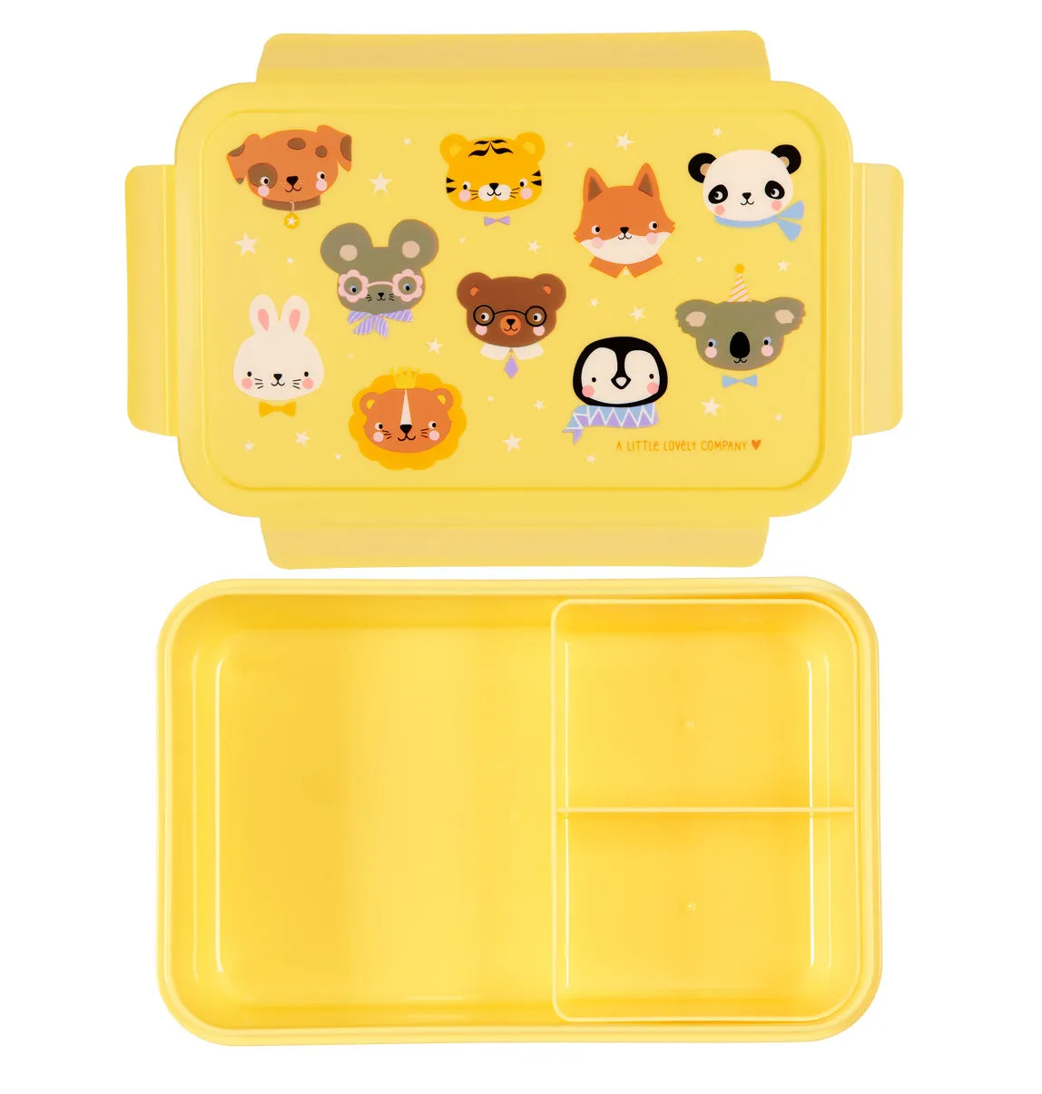 A Little Lovely Company Dierenvriendjes bento lunchbox geel