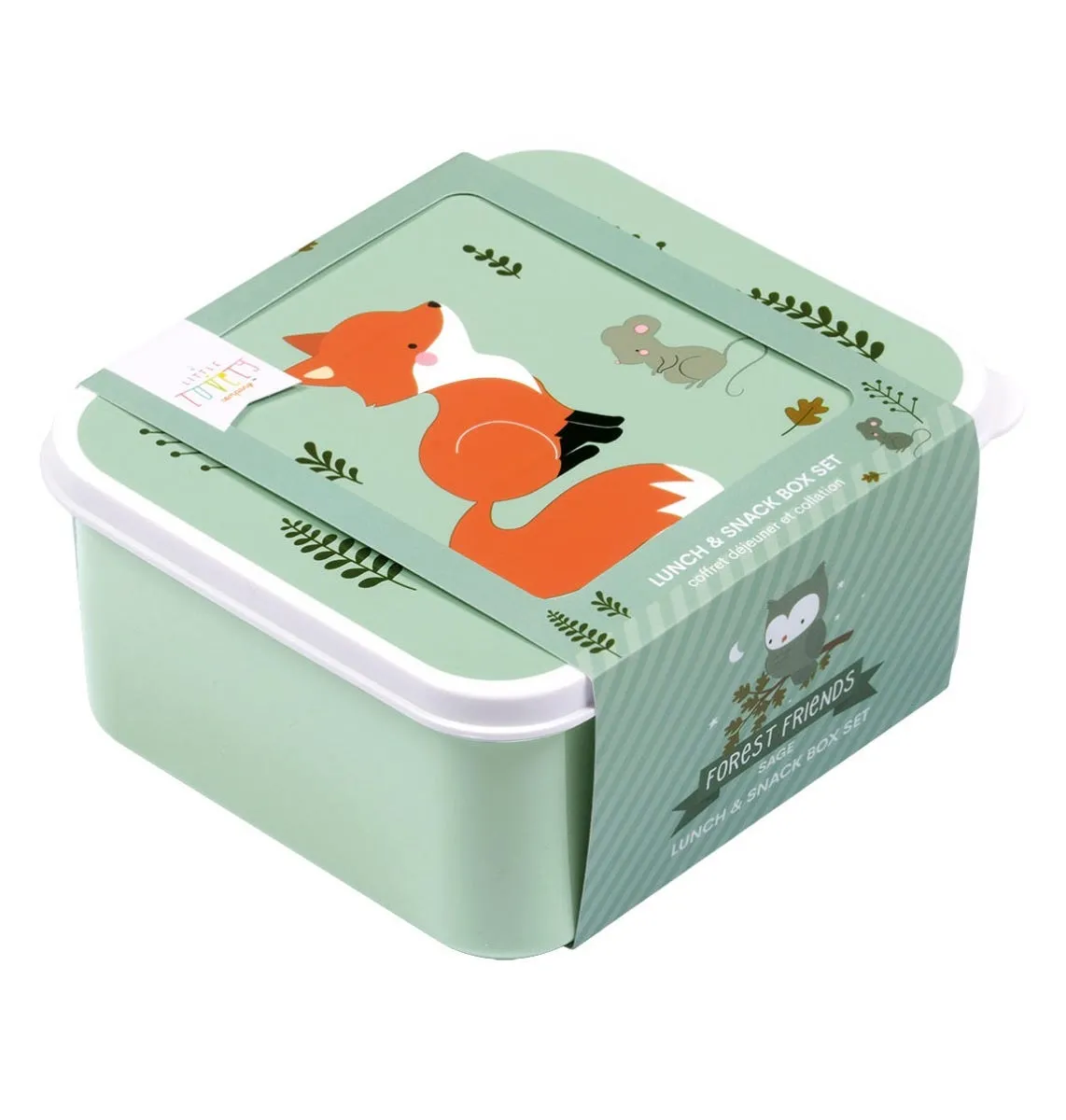A Little Lovely Company Bosvriendjes lunchbox set 4 stuks