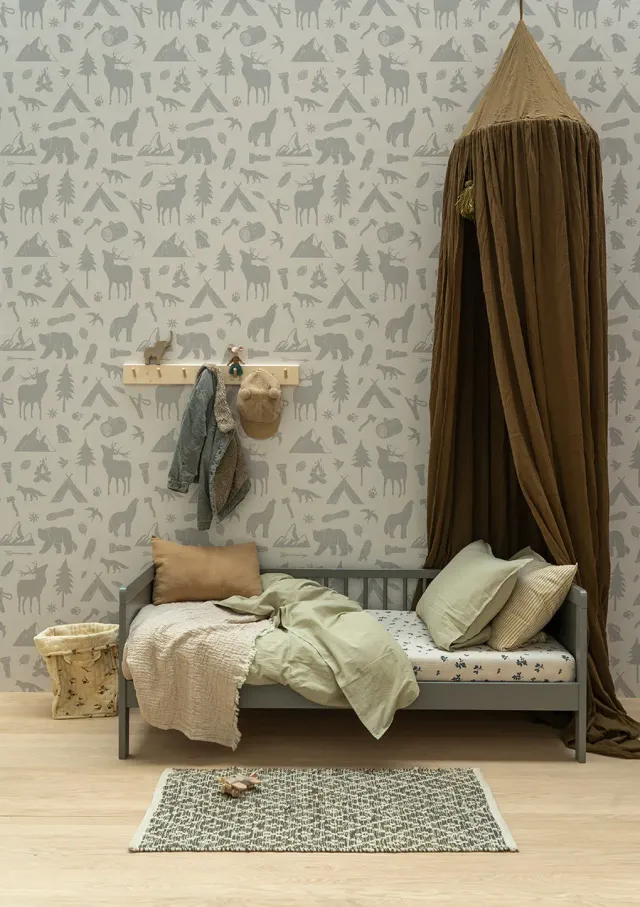 Little Amour Wild Forest behang 1 rol blauw