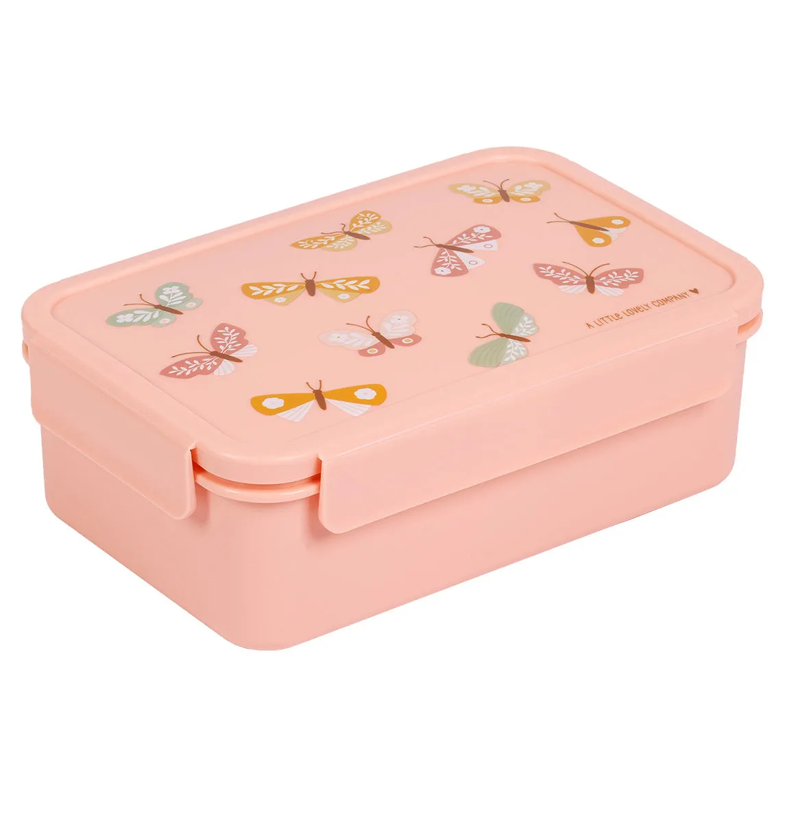 A Little Lovely Company Vlinders bento lunchbox roze met vakjes