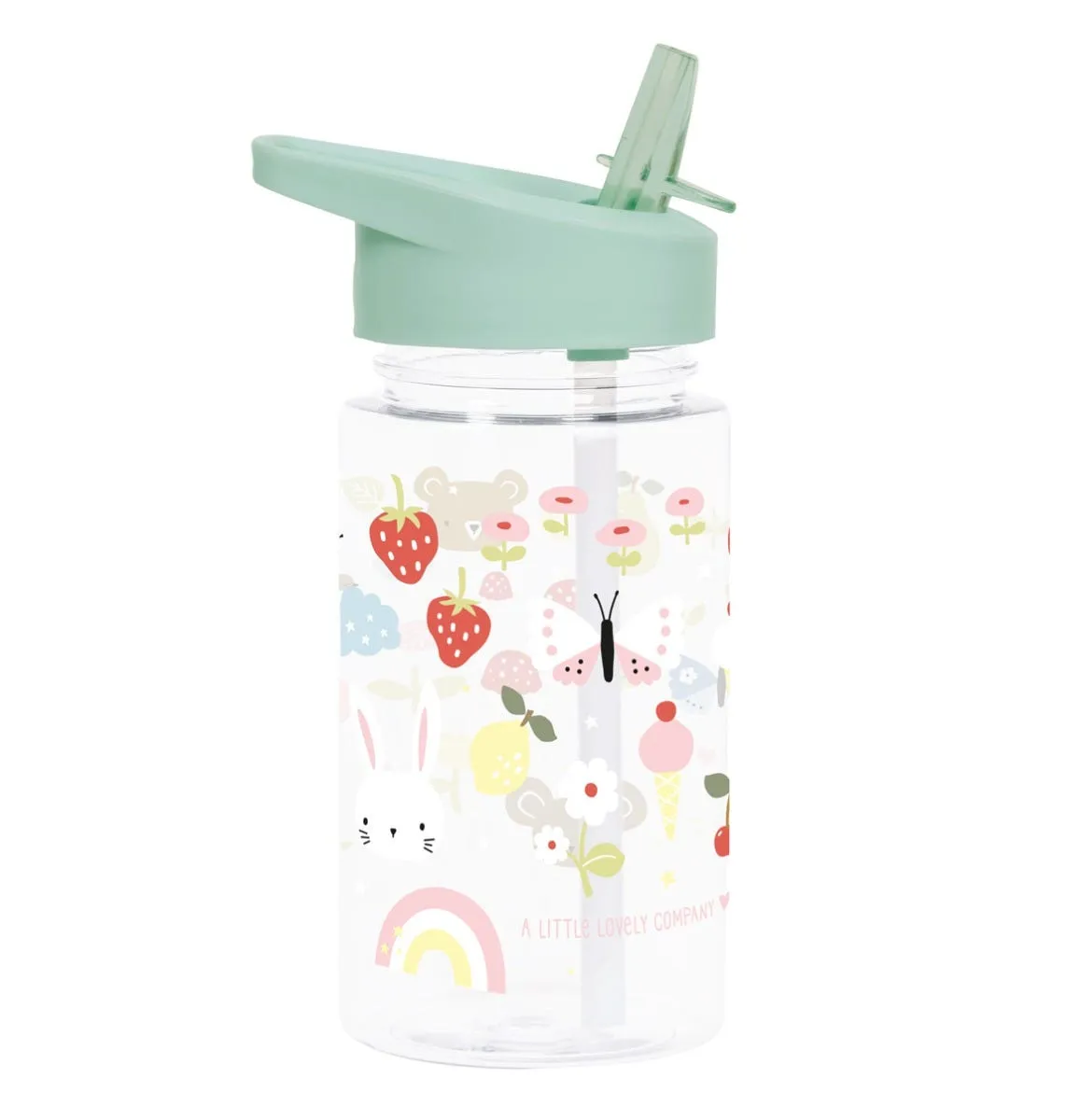 A Little Lovely Company Joy drinkfles 450 ml transparant bloemen