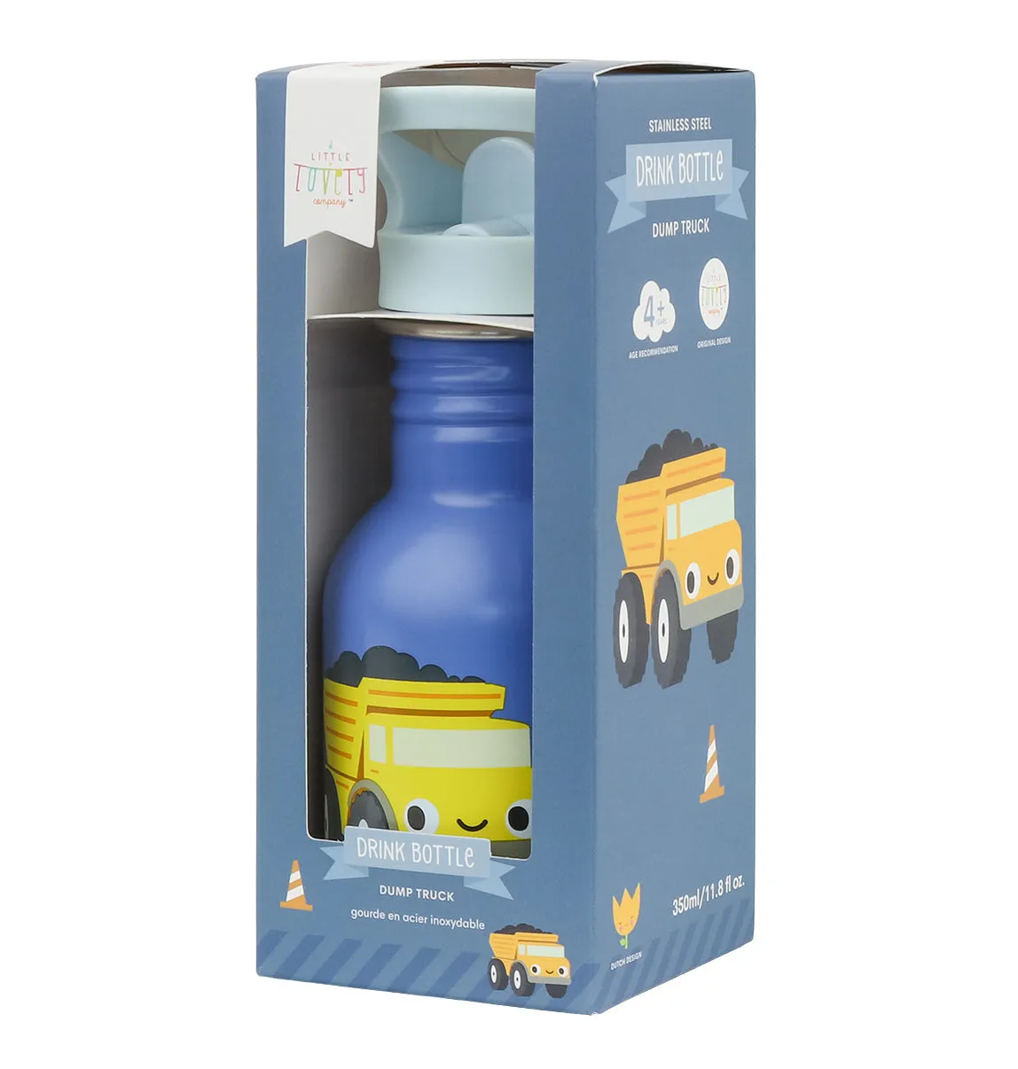 A Little Lovely Company Kiepwagen RVS drinkfles 350 ml