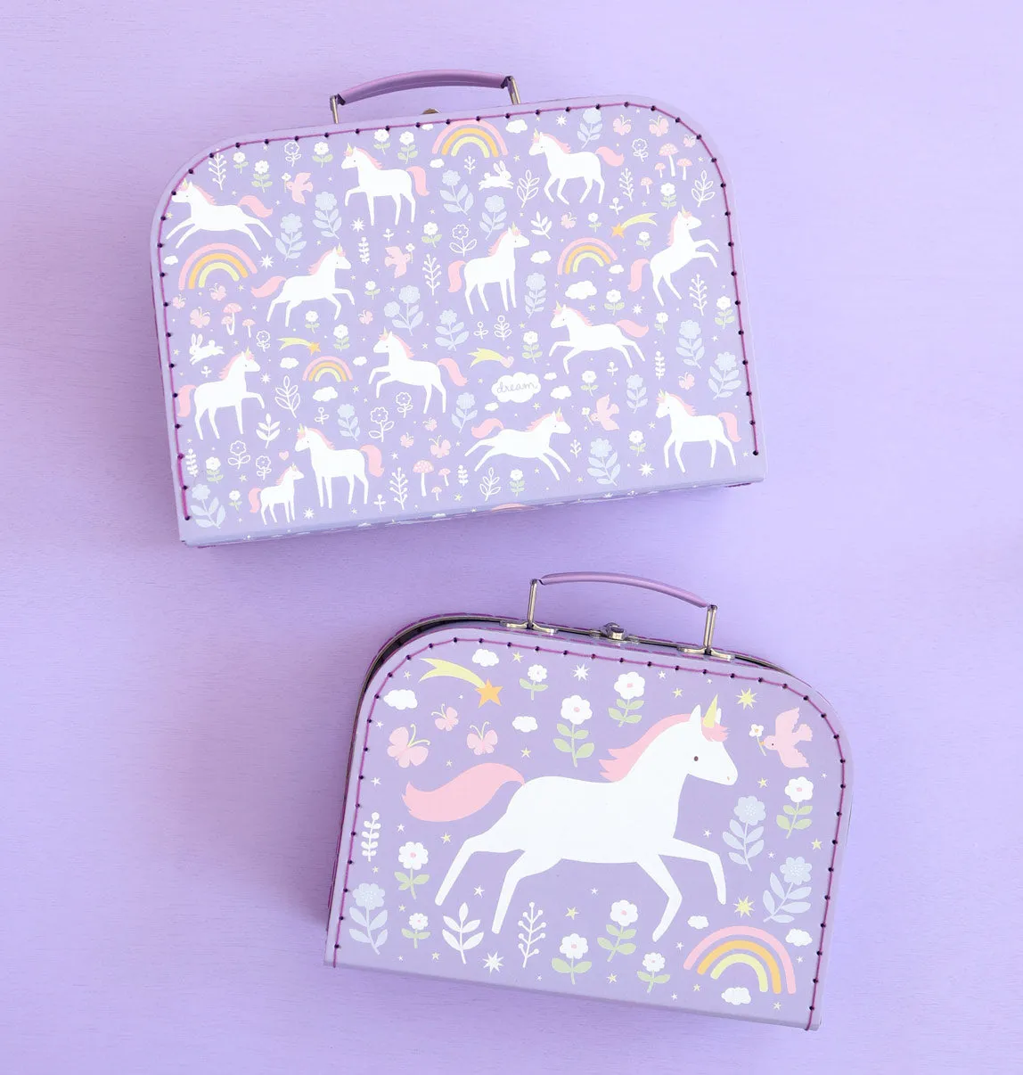 A Little Lovely Company Unicorn Dreams kofferset 2 stuks