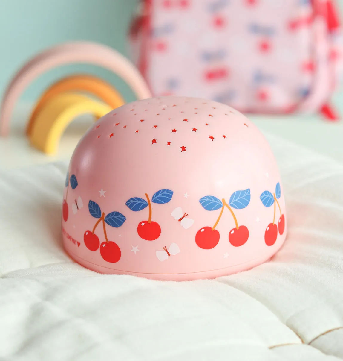A Little Lovely Company Kersen projectorlamp sterren roze draadloos