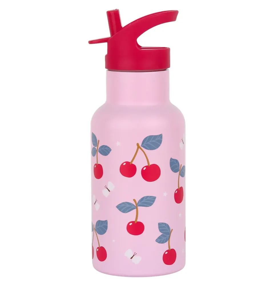 A Little Lovely Company Kersen rvs drinkfles 350 ml