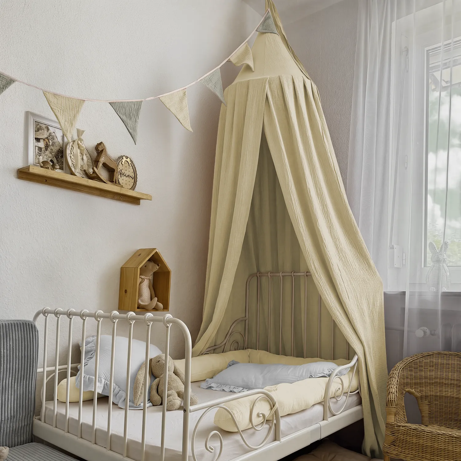 Lilimaus Bodenbett Set baldakijnset met slang muslin